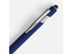 Ручка шариковая Pointer Soft Touch со стилусом, темно-синяя