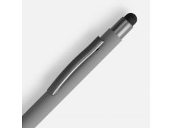 Ручка шариковая Atento Soft Touch со стилусом, серая