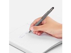 Ручка шариковая Atento Soft Touch со стилусом, серая