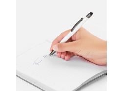 Ручка шариковая Atento Soft Touch со стилусом, белая