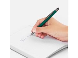 Ручка шариковая Atento Soft Touch со стилусом, зеленая