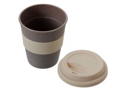 Стакан с силиконовой крышкой "Cafe", beige