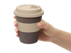 Стакан с силиконовой крышкой "Cafe", beige