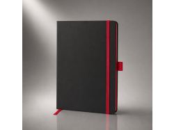 Блокнот "ColorNote Black", твердая обложка A5, 80 листов, черный с красным