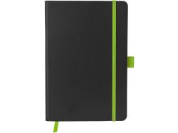 Блокнот "ColorNote Black", твердая обложка A5, 80 листов, черный с зеленым яблоком