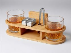 Набор для виски на бамбуковой подставке «Boulevardier»