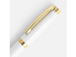 Ручка шариковая Letra Gold, глянцевая, белая