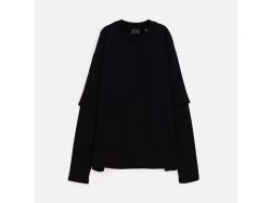 Футболка оверсайз с двойным рукавом Kosmos, черная