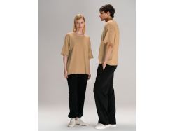 Футболка оверсайз унисекс Vozduh, бежевая