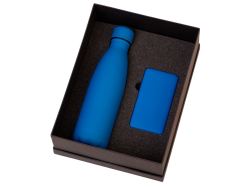 Подарочный набор с термобутылкой и повербанком С1, 5000 mAh, синий