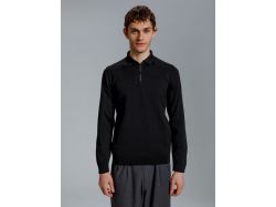 Рубашка поло мужская с длинным рукавом Terrazzo, черная