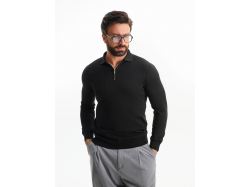 Рубашка поло мужская с длинным рукавом Terrazzo, черная