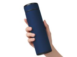 Вакуумный термос "Vacuum Flask C1", soft touch, 420мл, темно-синий