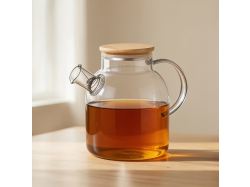 Стеклянный чайник с бамбуковой крышкой «Sencha M»