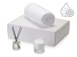 Подарочный набор White light 2.0 с пледом, диффузором, насыпной свечой
