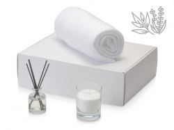 Подарочный набор White light 2.0 с пледом, диффузором, насыпной свечой