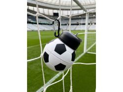 Складная бутылка для воды Football Flex, белая с черным
