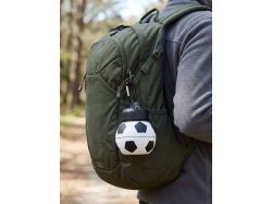 Складная бутылка для воды Football Flex, белая с черным