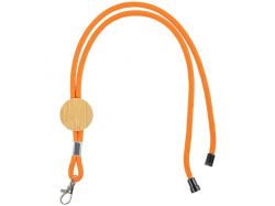 Шнурок для бейджа Tube Wood, оранжевый