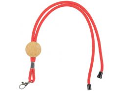 Шнурок для бейджа Tube Wood, красный
