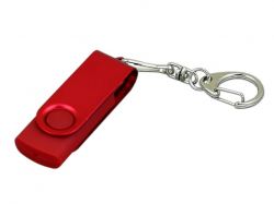 USB 2.0- флешка промо на 64 Гб с поворотным механизмом и однотонным металлическим клипом