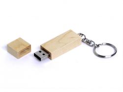 USB-флешка на 64 Гб прямоугольная форма, колпачек с магнитом, натуральный