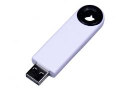 USB-флешка промо на 64 ГБ прямоугольной формы, выдвижной механизм, черный