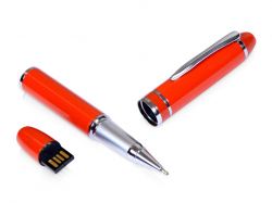 USB-флешка на 16 Гб в виде ручки с мини чипом, оранжевый