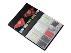 Органайзер Favor 2.0 для семейных документов на 4 комплекта документов, формат А4, черный