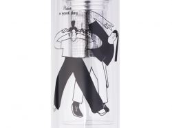 Стеклянная термобутылка "Glassir", 500мл, черный (трафаретная печать круговая)