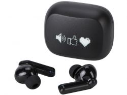 Беспроводные наушники с шумоподавлением c подсветкой лого «Lites», черные (гравировка)