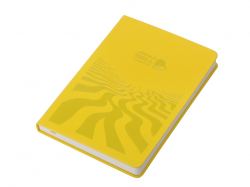 Бизнес-блокнот А5 «C2» soft-touch, желтый, с УФ печатью